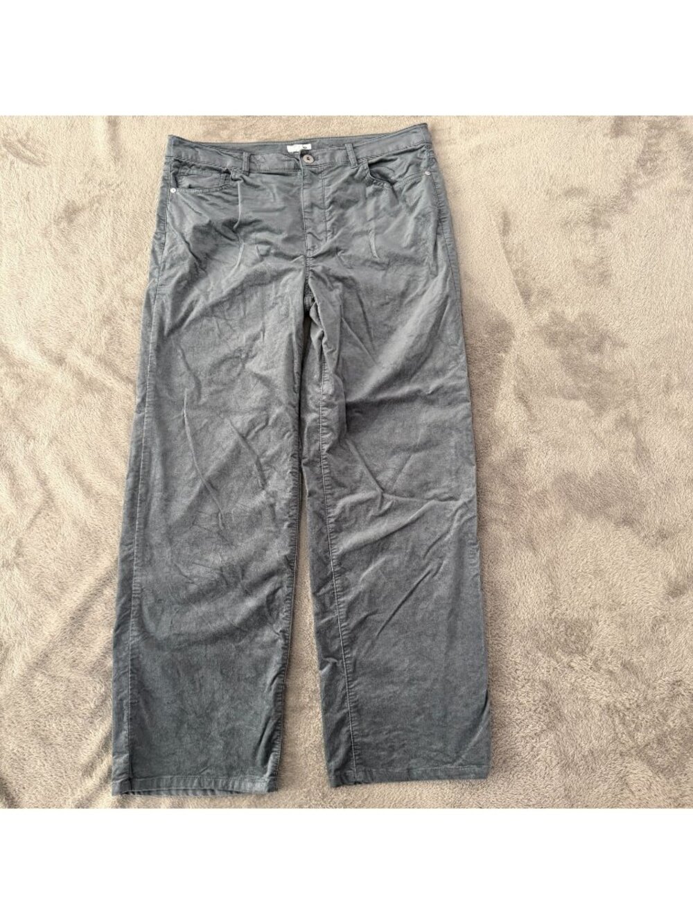 J. Jill Velour Straight Leg Pants Womens size 14 Gray